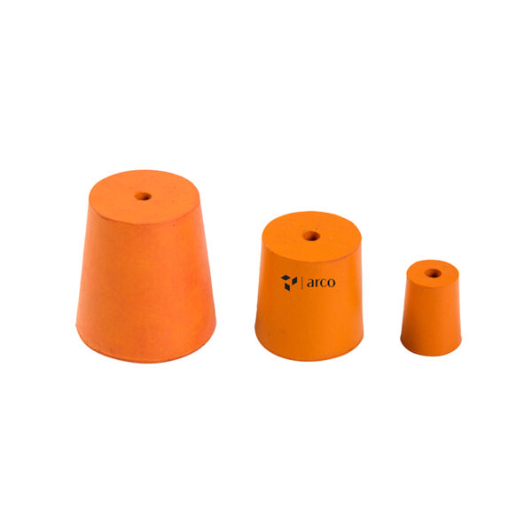 Stopper, Rubber, Assorted, One Hole, Orange Color